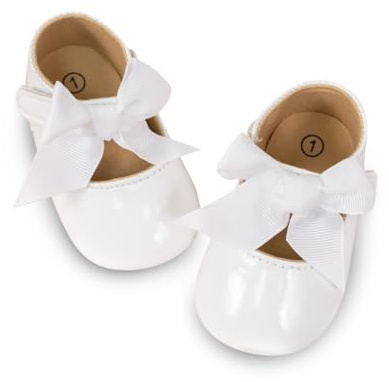 CENCIRILY Chaussures Mary Jane antidérapantes pour bébé fille avec nœud et semelle souple pour 0-18 mois