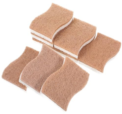 iplusmile Kitchen Sponges Multipack 9pcs Kitchen Dish Sponge Scrubber Pads Dish Cleaning Sponges Sponges Kitchen Cleaning Sponges Wok Sponge Work on Non-stick Oil Scouring Pad Sisal