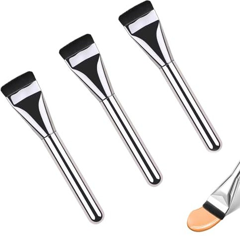 3 Pcs Pinceaux de Maquillage Ultra Plats, Pinceaux de Maquillage pour Fond Teint Ultra Fins, Pinceaux À Dessus Plat, pour le Pinceau de Fond de Teint, Outil de Maquillage du Visage