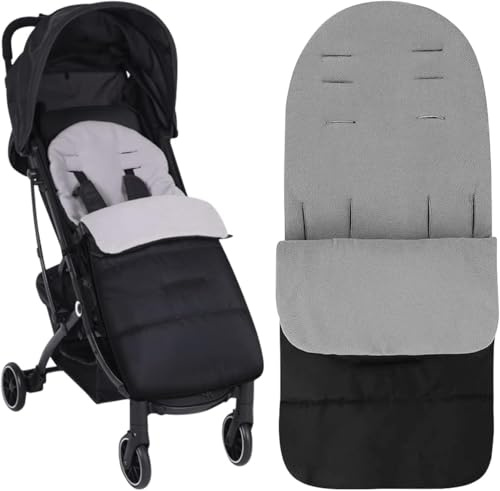 Sac de couchage chaud pour bébé - Manchon universel pour chaise longue à push-up Universelle Chancelière pour Poussette Bébé Chariot Coton Coussins Couverture pour Poussette Sac (Noir)