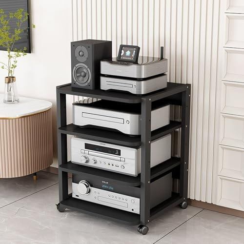 Gabinete Almacenamiento Medios Estéreo For TV, Estantes For Amplificadores Parlantes, Estante Almacenamiento Componentes Estéreo, Estantes For Audio Video, For Entretenimiento,Unidad Multimed.