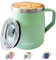 Ins Style 450ml Vacuum Insulated Stainless Steel Travel Mug - 304 Food-Grade Thermal Coffee Cup with Leak-Proof Sliding Lid, Double Wall Insulation for Hot & Cold Drinks (Modern Design) (Green)