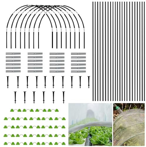 HuaMuDM 50 PCS Pflanztunnel Bögen,Gewächshausreifen Fiberglas,Gartentunnel Reifen,Folientunnel Bögen, Gewächshaus Hoops,Gewächshausreifen Folientunnel,Bögen Für Folientunnel,Gartenreifen Hochbeet