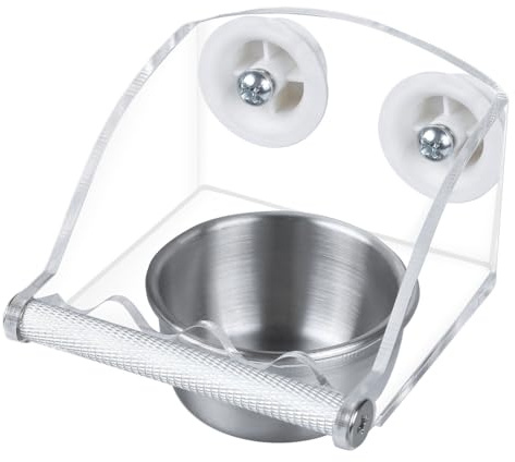 Bol d'eau de Nourriture pour Oiseaux, Mangeoire à Vaisselle en Acier Inoxydable Tasse d'alimentation Cage Perroquet avec Support à Pince pour Perruches Calopsittes Inséparables Pinson