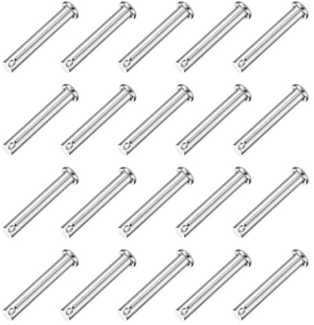 QUARKZMAN 20Pcs M8 x 50mm Perno a Cerniera a Foro Singolo, Perni di Aggancio a Testa Piatta in Acciaio Inossidabile 304 per Serratura, Installazione di Mobili, Attrezzature Industriali