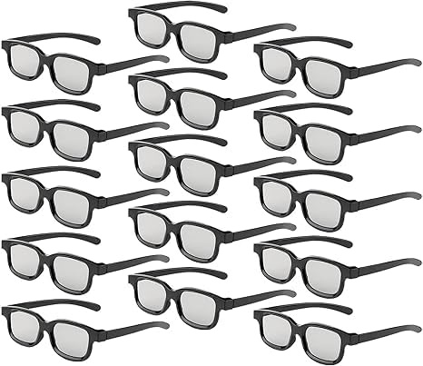 Lunettes Reald 3D, Lunettes 3D passives à polarisation Circulaire pour Le cinéma au Format Reald/Films TV 3D à polarisation Passive - Compatible avec TV et cinéma Paquet de 15