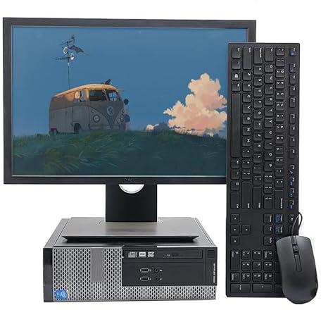 PC de escritorio completo y pantalla de 22, CPU QUAD Core i5, 8 GB RAM, SSD 240 GB, Windows 11 Pro, WiFi, teclado ratón, reacondicionado amazon, office, word, internet, antivirus, copilot ai chat gpt