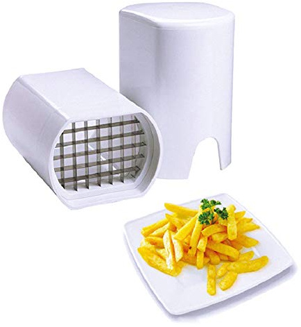 Mrisata Potatischipsmaskin, Pommes Frites- och Grönsaksskärare i Rostfritt Stål för Snabba och Enkla Hemlagade Pommes Frites, med Plasthandtag för Hotellkök (Som visas)