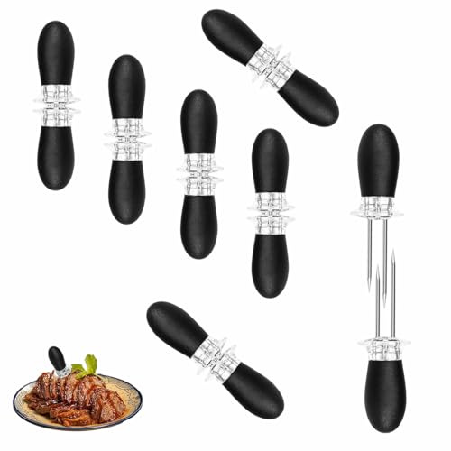 14 pinchos para mazorcas de maíz soporte de maíz de acero inoxidable con mango de silicona Tenedores de mazorca de maíz para cocina, barbacoa, fiesta, picnic y camping,negro