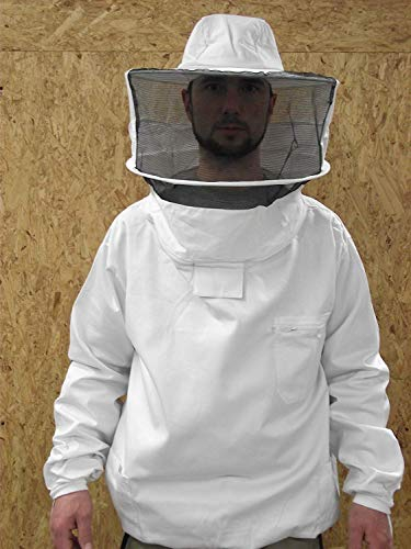 Förster-Fellnest Qualitäts Imkerbekleidung: Imkerblouson, Imkerhemd, Tunika, mit Abnehmbarer Haube in der Größe M (50/52)