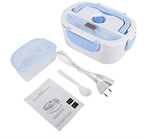Zerodis Scaldavivande Elettrico 1.5L in Acciaio Inox, Riscaldamento Porta Pranzo Termico per Ufficio Scuola Viaggio Picnic, Scaldino Lunch Box con Spina UE 110-220V
