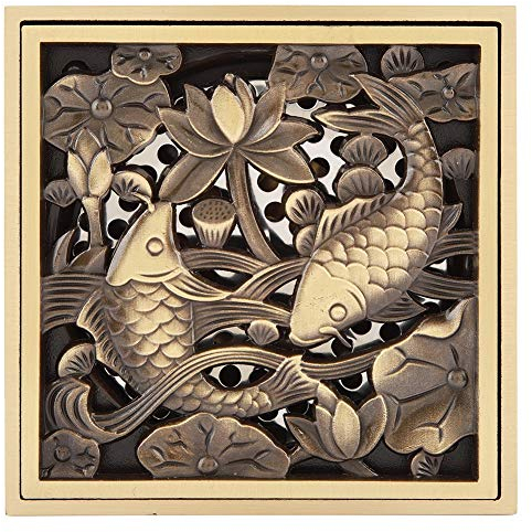 10 CM Floor Drain Cover Antique Brass Waste Strainer Grate for Bathroom Kitchen Laundry Garden Outdoor Use