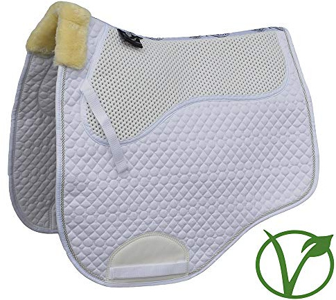 Rhinegold Unisex's 446-F-WH Non-Slip Gel Straighter Cut Saddle Cloth, White, Full