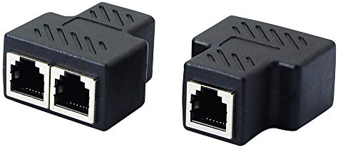 SinLoon Telefonbuchsen-Splitter RJ11 Buchse auf 2 Buchsen 6P6C Telefon Inline Koppler Telefonverlängerung Adapter für Festnetz-Faxgerät (1 zu 2)