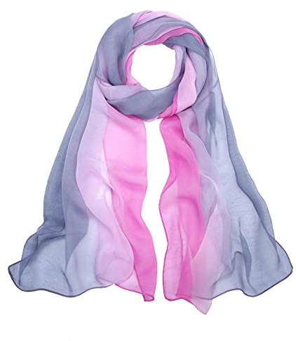 BLURBE Chiffon Scarf Women - Ladies Scarves Lightweight Floral Print Chiffon Scarfs Shawls and Wraps for Womens Spring Autumn