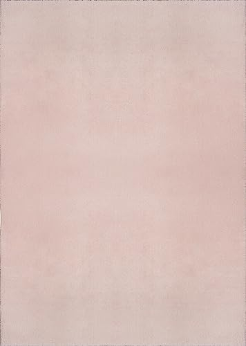 the carpet Relax Weicher, Badezimmerteppich, Bad Set, Badematte, Badvorleger, Anti-Rutsch Unterseite, Waschbar bis 30 Grad, Super Soft, Felloptik Blush, 80 x 150 cm