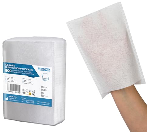 50x ARNOMED® Einmalwaschlappen aus Molton Eco, Einmal Waschhandschuhe für Erwachsene & Babys, Einweg Waschlappen Weich & Sanft, Waschhandschuhe Einweg, Wegwerf Waschlappen, Einweg Lappen