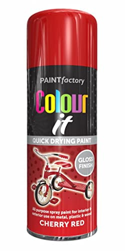 AlezyB - Cherry Red 400ml All Purpose Spray Paint | Use on Metal, Wood, Plastic and Multipurpose Aerosol Professional Quality Perfect Finish, for Interior Exterior and Excellent Coverage