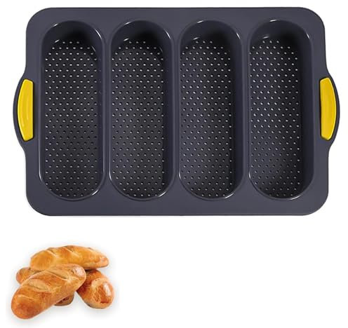 aghoer Molde para panecillos, 9 panecillos, molde para pan, antiadherente, molde de silicona, para hornear en casa