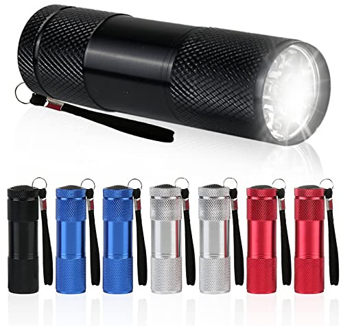 8 stycken minificklampor: LED-ficklampa barn för gästgåvor barnkalas, vattentät aluminium ficklampa liten för utomhus camping vandring jakt backpacking fiske brådskande grill..