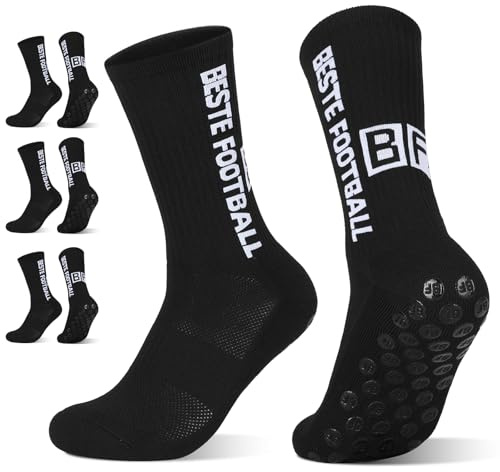 Calcetines Antideslizantes Futbol 3 Pares, 35-38 39-42 42-46 Calcetines Fútbol Non-Slip Football Socks Medias Futbol para Hombre, Mujer y Niño, Grip Calcetines Deportivos para Yoga, Tenis | Calcetines de fútbol antideslizantes para yoga, baloncesto, tenis, ciclismo, regalo