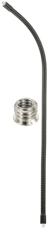 PATIKIL 20 Gooseneck, 1/4-20 Male to Male Thread Metal Universal Hose Flexible Arm Gooseneck Tube Extension Holder with Reducing Screws for Action Camera, Phone, Microphone, Black