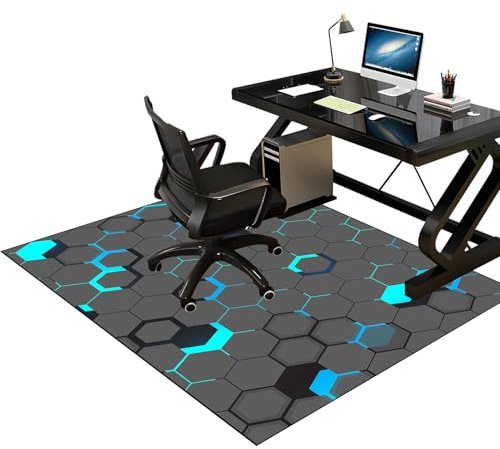 Tkuhknag Alfombrilla para Silla de Oficina Alfombrilla para Silla de Gaming Oficina Protector de Suelo Alfombra de Suelo para Suelos Duros Laminado Protector Suelo Silla Ruedas 60 x 70 cm