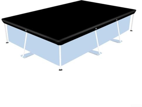 GLFLOW Copertura rettangolare per piscina, tessuto Oxford 210D, protezione UV, impermeabile, per piscina fuori terra (400 x 211 cm)