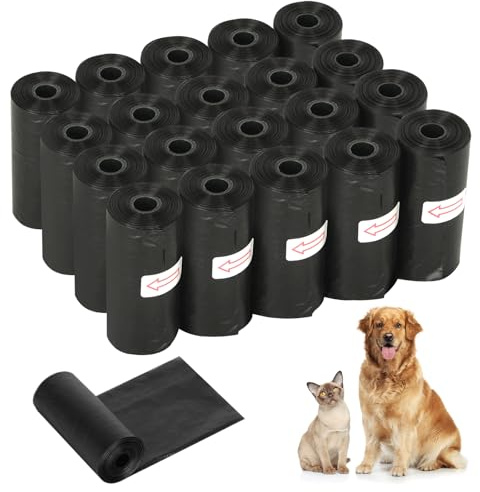 YSWOVUO 400 Pièces Sac a Crottes Chien, 30x22cm Sac a Caca pour Chien, Solides et Anti-fuite Dog Poop Bags, Portable Sac Dejection Canine pour Intérieurs et Extérieurs, Noir
