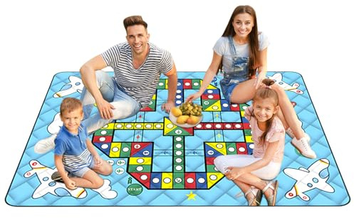 Generico Tappetino Impermeabile da Gioco | Coperta Da Picnic Esterna Con Pezzi Degli Scacchi | Pieghevole Portatile Leggero per Bambini Campeggio Spiaggia Feste Picnic