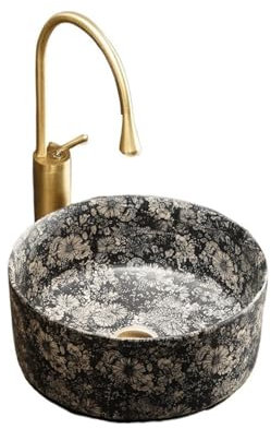 Basin Sink Countertop Basin Home Outdoor Vintage Bathroom Sink Ceramic Bathroom Bathroom Washbasin Balcony Washstand with Accessories Vessel Bowl