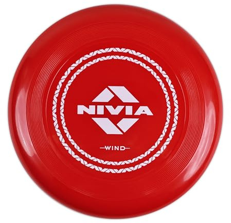 Nivia Frisbee - Dischi da lancio per bambini, adulti e cani, in plastica morbida e flessibile infrangibile (rosso brillante, grande)