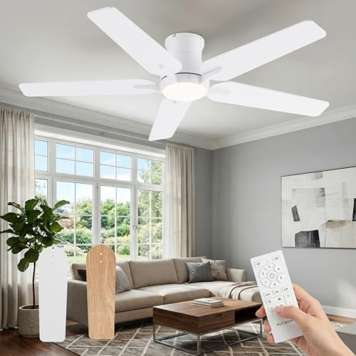 AUTODAY 132 cm takfläkt med LED-ljus, vit