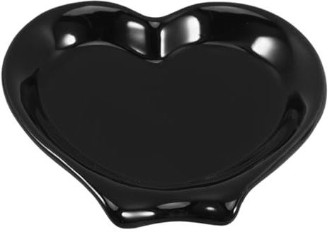 VALICLUD Soporte para Cuchara de Cerámica Negro Compacto, Reutilizable y Resistente para Encimera de Cocina, Portacucharas Pequeño Adecuado para Utensilios y Menaje Doméstico