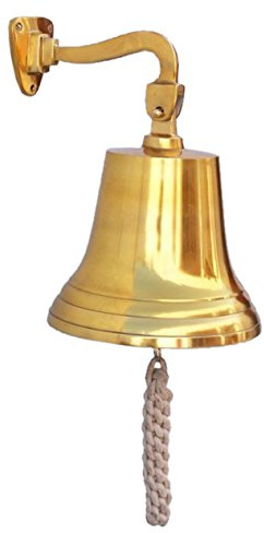 Brass Hanging Ship's Bell 11 - Brass Decorative Bell - Wall Hanging Bell - Decorative Ship Bell - Brass Nautical Bell - Nautical Wall Hanging - Brass Bell by Handcrafted Model Ships