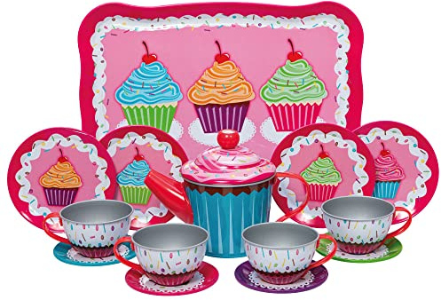 Schylling Cupcakes Tin Tea Set Multi-colored, Small