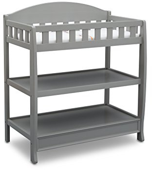 Delta Children Infant Changing Table with Pad, Grey