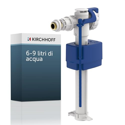 Válvula de flotador de cisterna KIRCHHOFF, válvula de flotador universal 6-9 litros, volumen de agua ajustable entre 6-9 litros, válvula de llenado de cisterna, 98683800