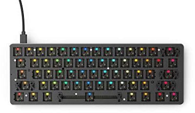 Glorious Gaming GMMK Compact (60%) Barebones (solo struttura) - Tastiera da gaming meccanica, retroilluminazione RGB per ogni tasto, hot swap e personalizzabile, layout americano / ANSI - Nero