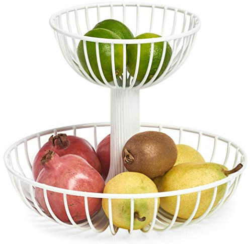 Zeller Obst-Etagere, Metall, Weiß, ca. Ø 29 x 23,5 cm, 27416
