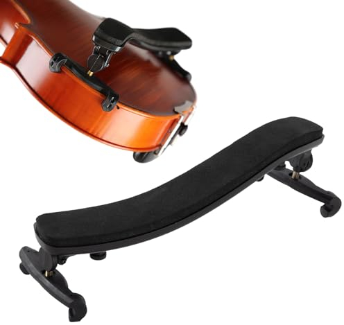 Newellsail Schulterstütze Geige für 3/4 und 4/4 Größe Verstellbar Schulterhalter mit Zusammenklappbare und Höhenverstellbare Füße Universal-Typ Schaumstoff Geigenstütze (Schwarz)