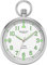 REGENT Herren Taschenuhr Edelstahl 43 MM Quarz Weißes Zifferblatt Arabische Zahlen mit Tasche P-770