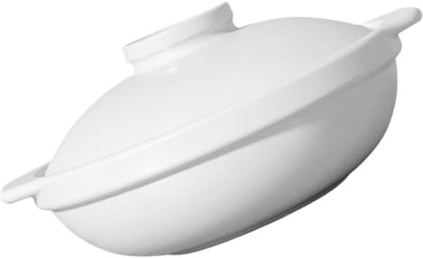 Amosfun Casseruola in Pentola Per Brasare Zuppe Brasare Pollo Cucinare Porridge Doppi Manici Design Leggero Materiale Ceramico Ristoranti Picnic