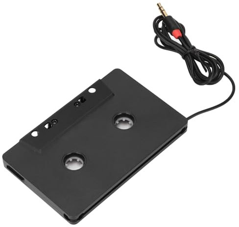 ciciglow Adaptateur de Cassette de Voiture, Prise Casque Rétro 3,5 Mm, Large Support, Cassette vers Adaptateur Auxiliaire Noir pour MP3