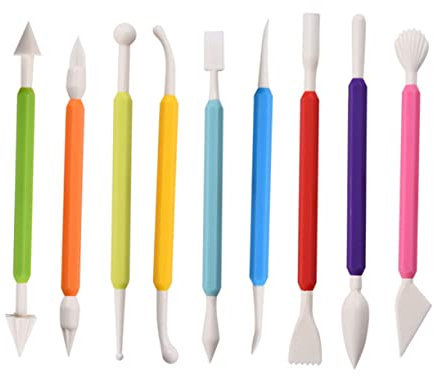 OFFSCH Attrezzi per Torte con Manico Ergonomico 9 Pezzi per Decorare E Modellare Torte per La Cottura al Forno