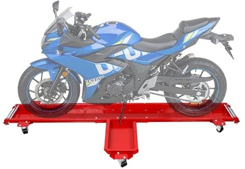 Chariot de manœuvre pour moto, capacité de charge de 567 kg, chariot de moto stable, aide à la manœuvre de moto, avec bascule pour garages et ateliers