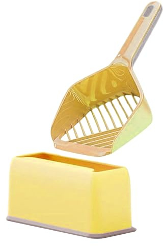 Husoiuy Pala de Arena para Gatos - Pala Profunda de heces con Mango Largo,Pala de Arena Multiusos Ligera con colador fácil de Limpiar Herramienta de Cuidado de Mascotas para Adultos