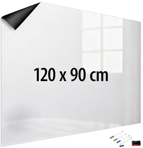 Film tableau blanc magnétique adhésif - 120 x 90 cm [infactory]