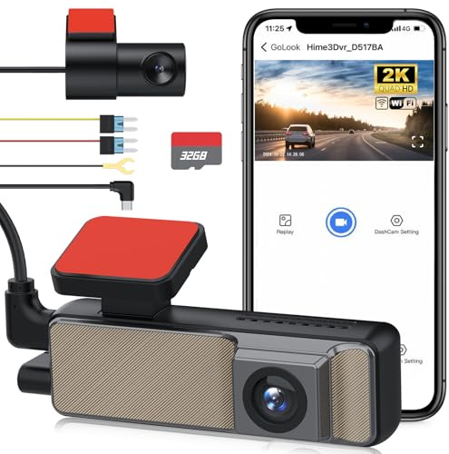 EYPINS Dash Cam Front and Rear - 2K Front Dashcam 160° Recording Angle, 1080P Rear Car Camera with 32GB SD Card, Wifi/APP Control, 24-Hour Parking Mode, Loop Recording & G-Sensor Dash Cams for Cars