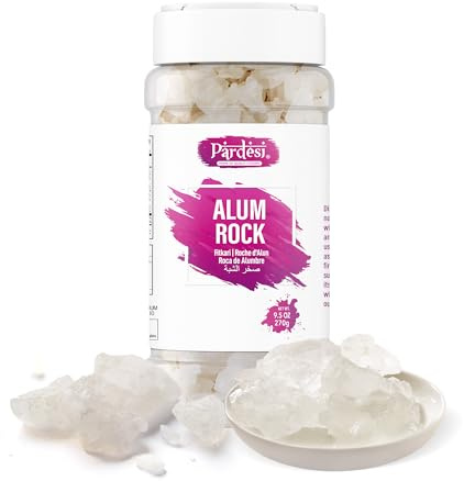 Pardesi 100% Natural White Alum Crystal Rock (Phitkari) - 270g | Potassium Alum Piedra de Alumbre | Ideal for Cooking, Pickling, Water Clarification, DIY Crafts & Household Use